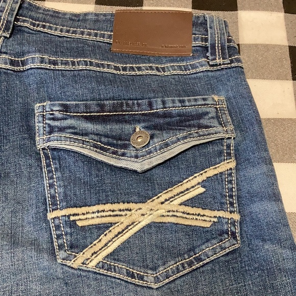 EXC! T.K. Axel Hartford, Conn Slim Boot Jeans Sz 36 x 32 Faux Flap Thick Stitch - Picture 2 of 14